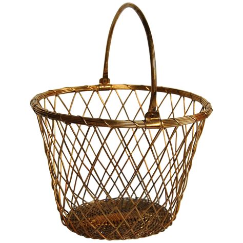 fabric basket with metal handles|decorative metal baskets with handles.